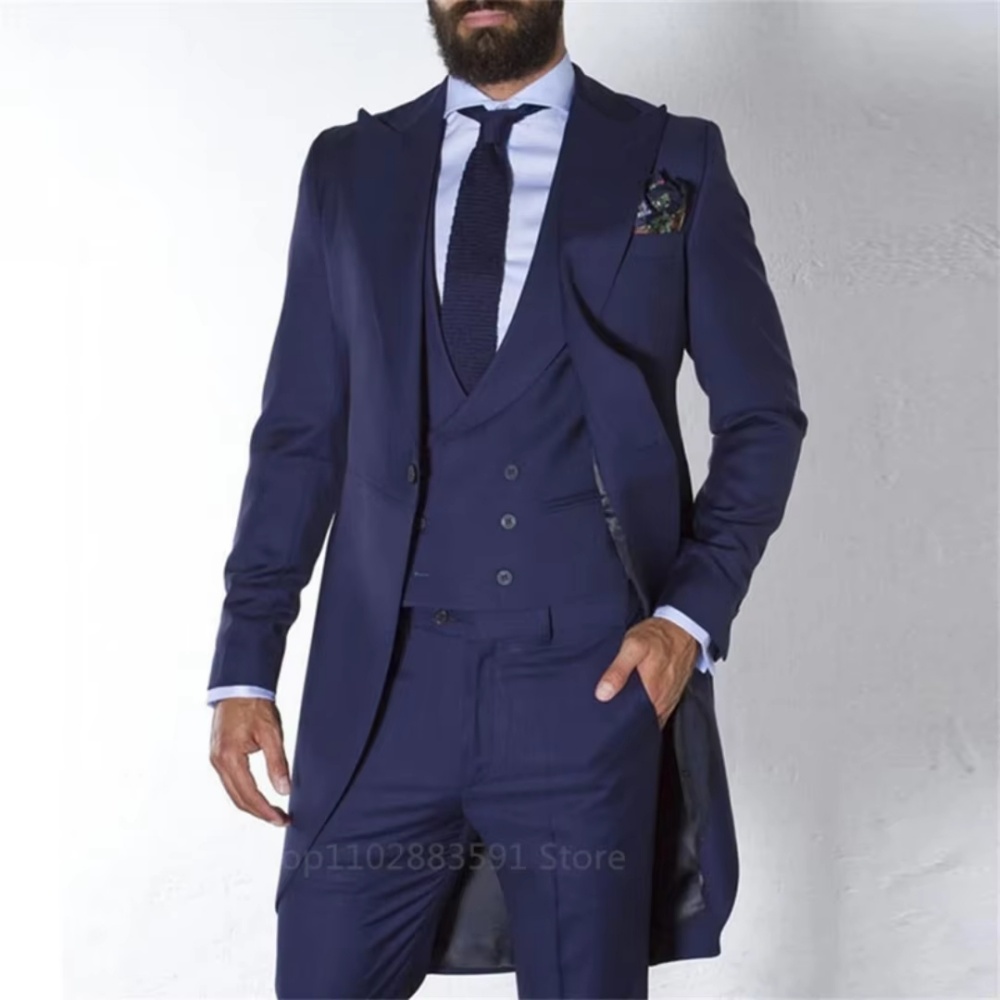 3 Pieces Men's Tailcoat Tuxedo - Mens Fashion Trajes ulasan dan harga