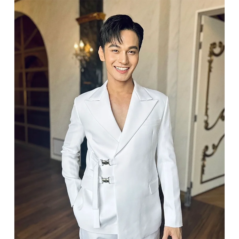 Chic White High-quality Men Su - Mens Fashion Trajes ulasan dan harga