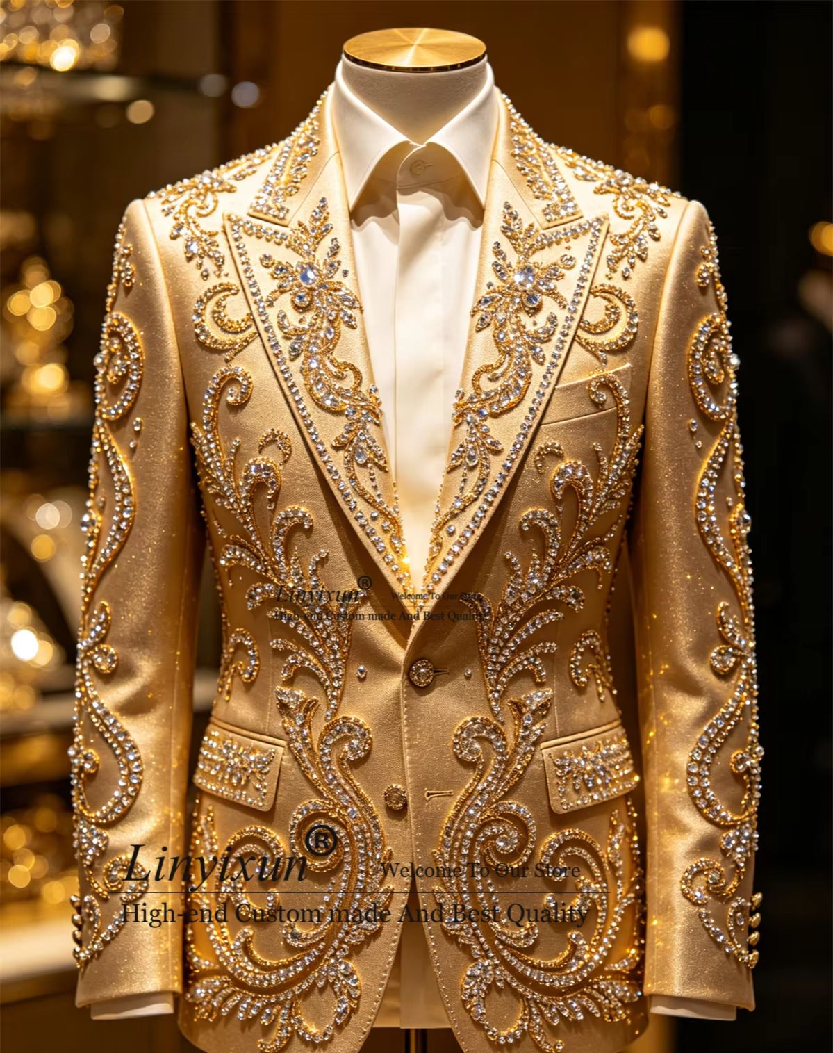 High End Stons Crystal Men Sui - Mens Fashion Trajes ulasan dan harga